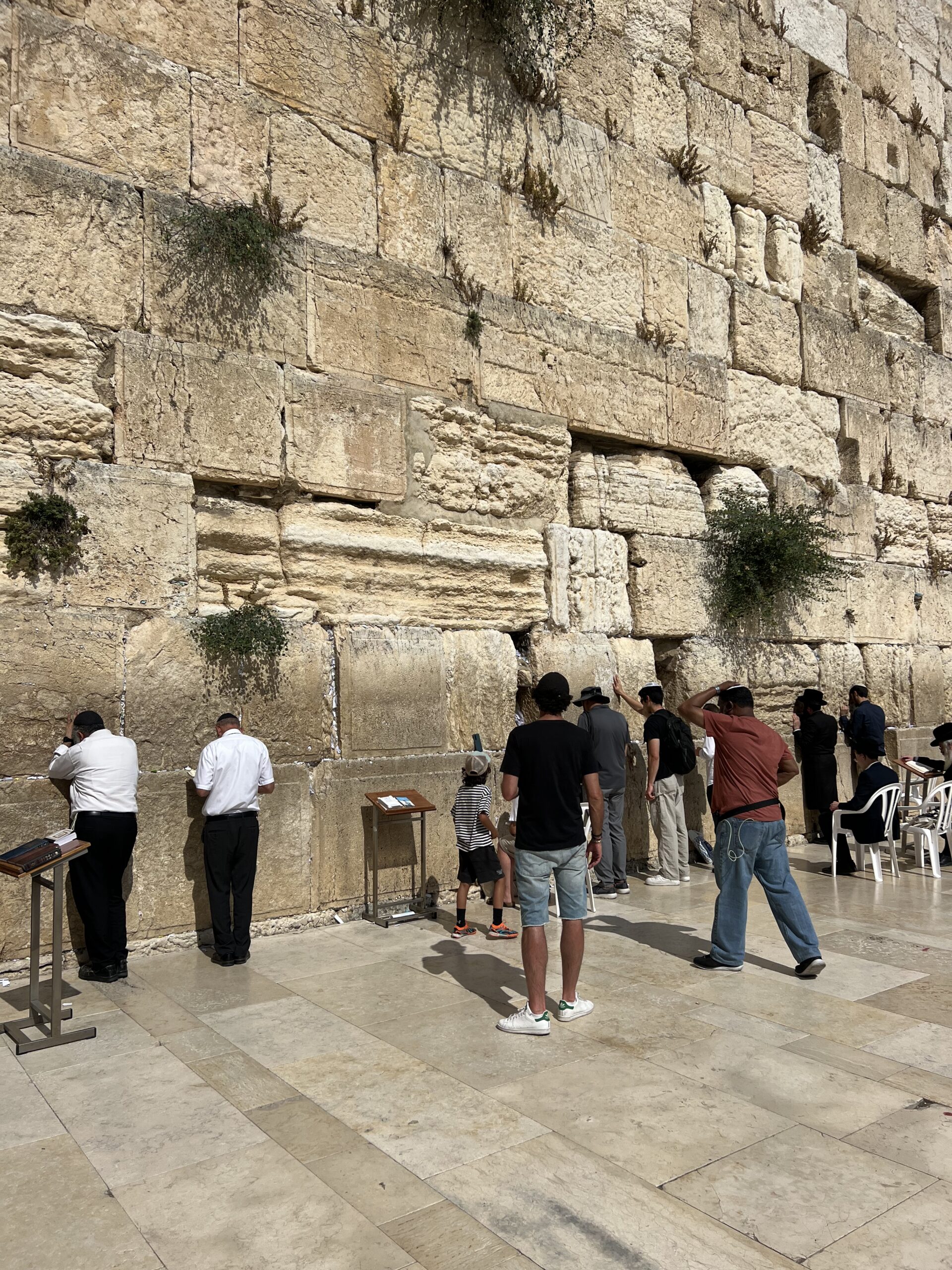 Worshippers praying at the Western Wall in Jerusalem